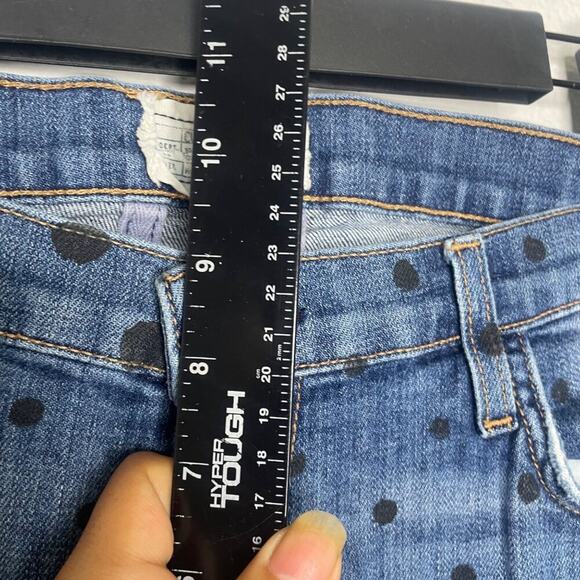 Current Elliott Womens Jeans Size 27 Denim Blue Polka Dot Skinny Leg Casual - Picture 6 of 14